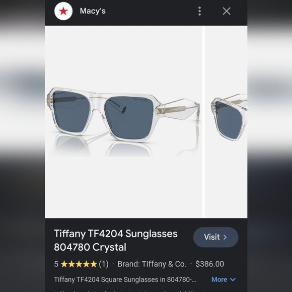 Tiffany & Co. TF4204 Sunglasses Square Clear Studded Luxury Designer MA#708 - Picture 12 of 17